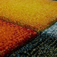 Living Room Rug with Short Pile Design, Colorful Checkered Square, Multicolored [160x230 cm]