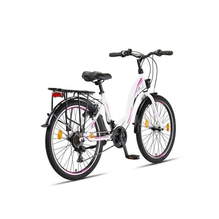 Licorne Bike Stella Premium Vélo de Ville – Vélo Hollandais Confortable,  (Blanc 24)