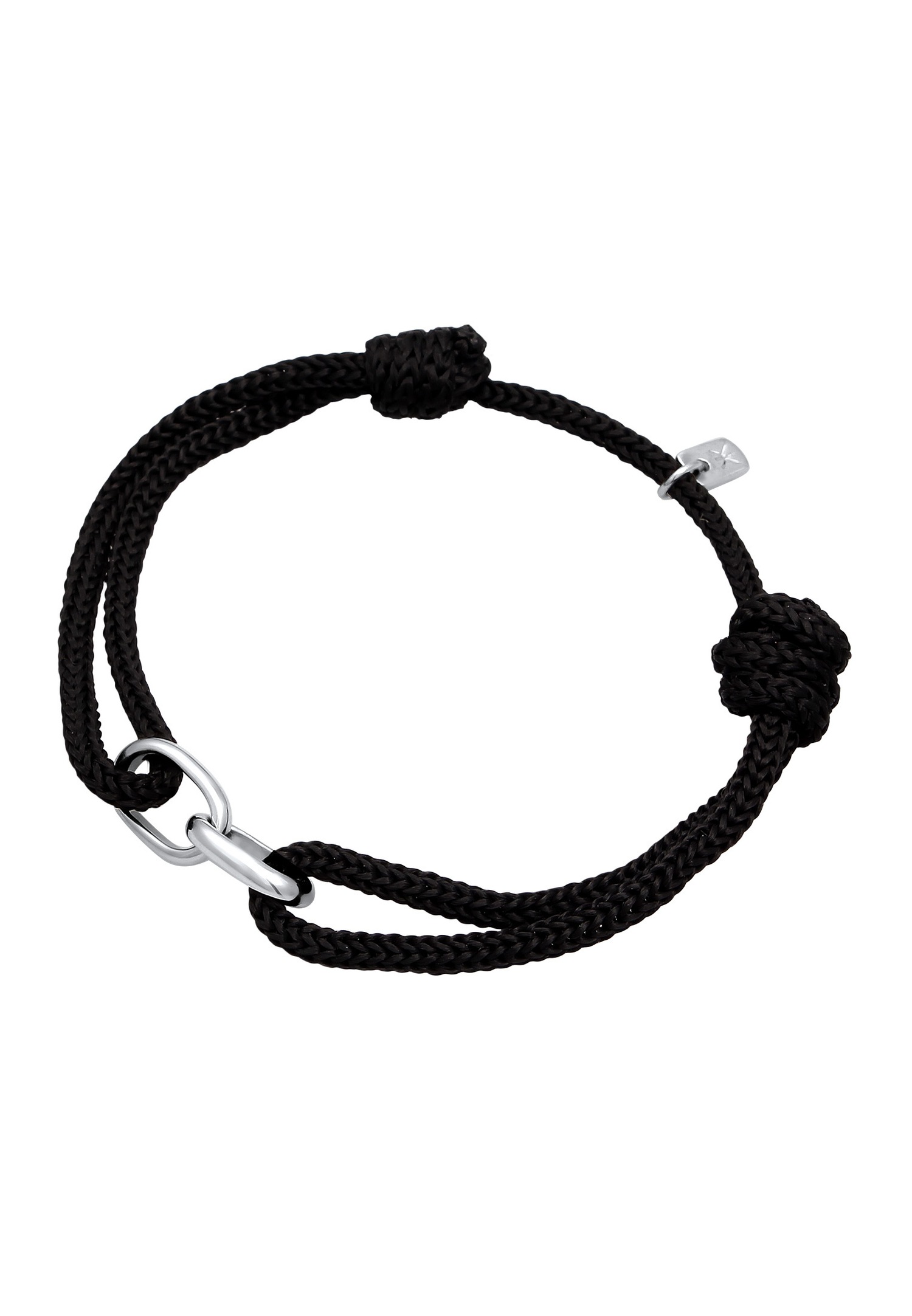 KUZZOI Hommes maillons ovale avec nylon en argent sterling 925