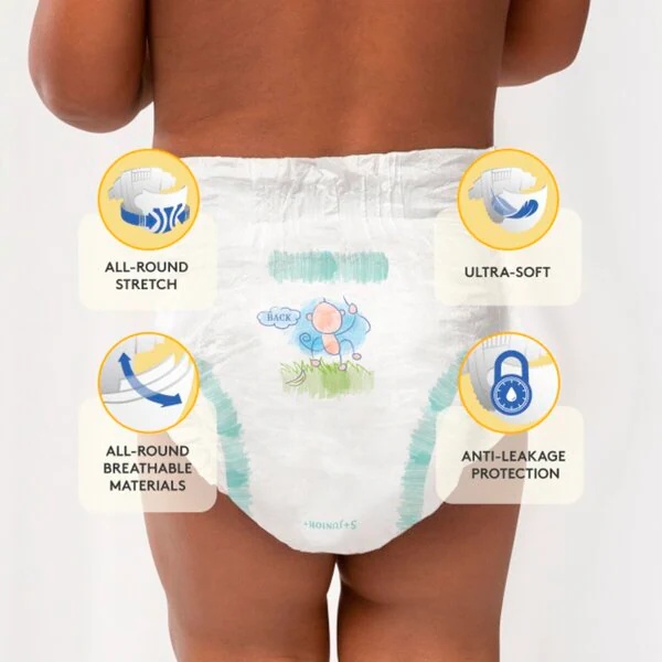 Kruidvat Junior Plus Size 5+ pelene u kutiji, veličina 5+ (14-18 kg), 204 komada
