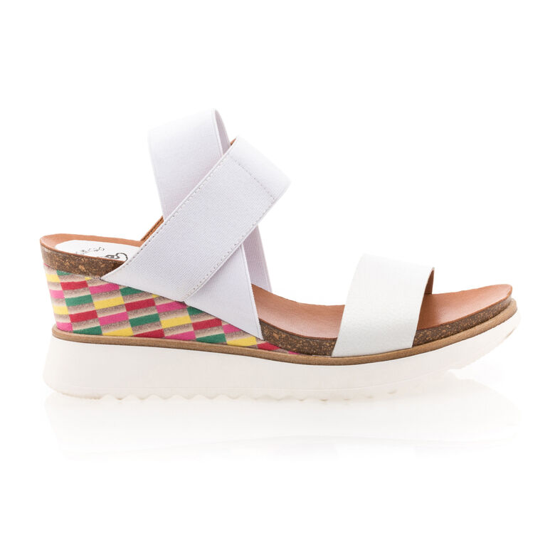 Weiße Damensandalen / Zehenfreie Schuhe