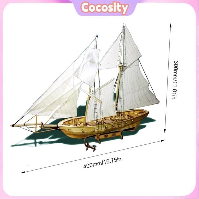 Cocosity Modèle d'assemblage de bateau à faire soi-même Kits bricolage (vide) Kits de maquettes d'assemblage de navires bricolage