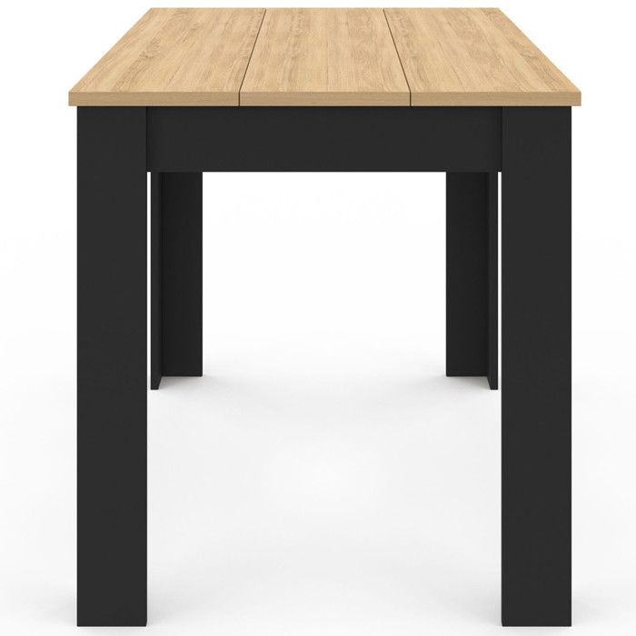 Table à manger rectangle fixe - IDMARKET - ROZY - Noir et bois - 4 personnes - 110 cm