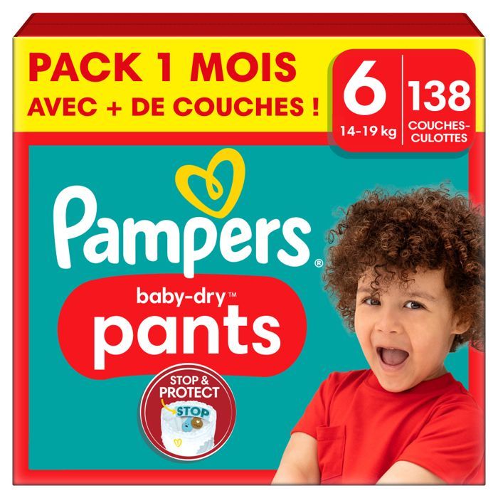 Pampers Baby-Dry Pants, Taille 6, 138 couches-culottes