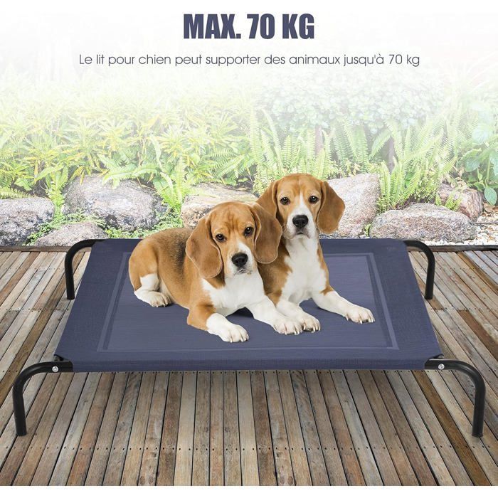Lit sur Pieds pour Chien Chat - COSTWAY - Taille XL - Capacité 70KG - Tissu Textilène