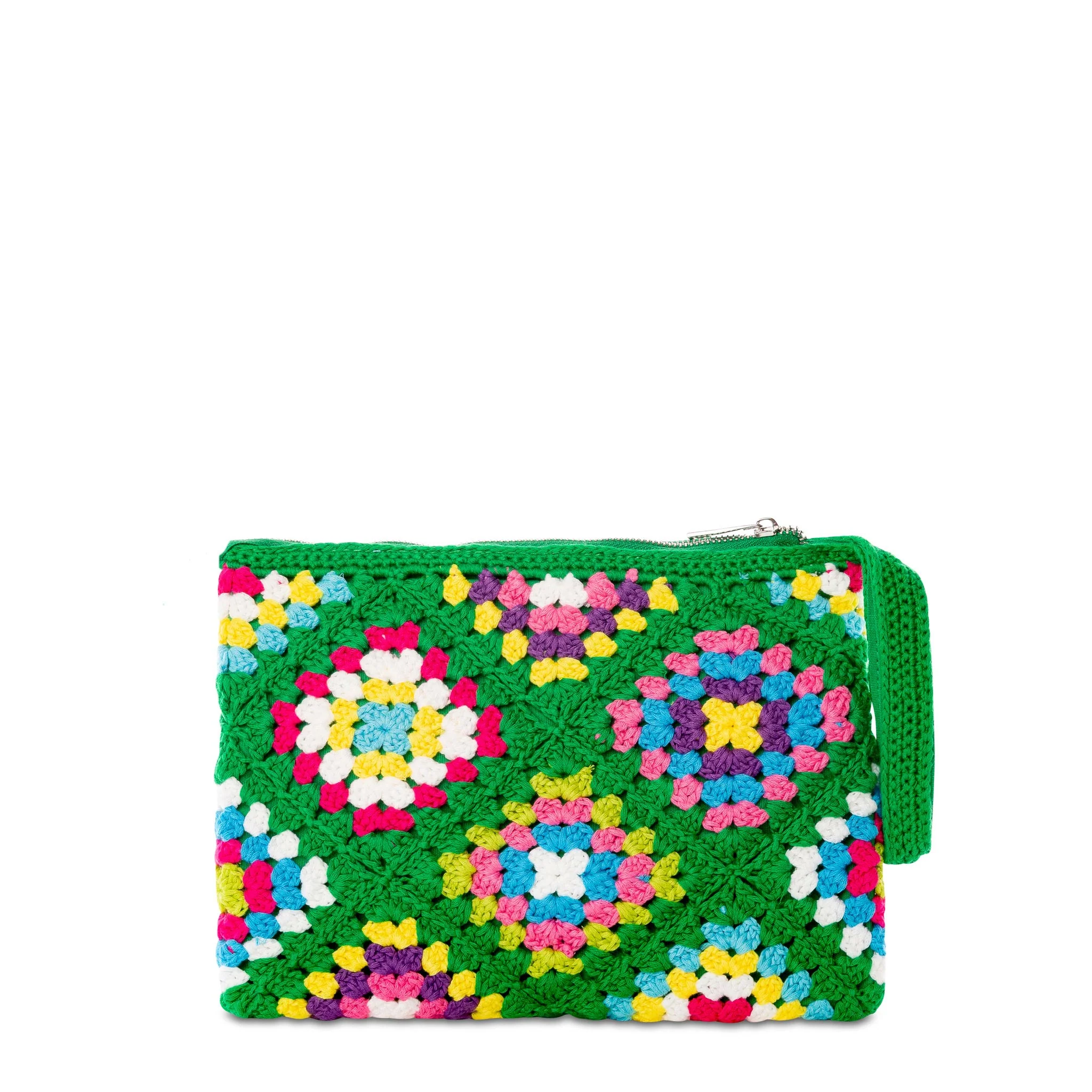 Pochette Parisienne au crochet vert avec Saint Barth