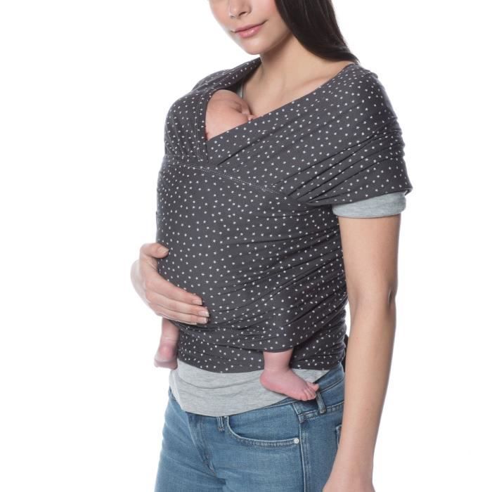 Echarpe de portage Aura - ERGOBABY - Gris foncé étoilé - Naissance - Adulte - Femme