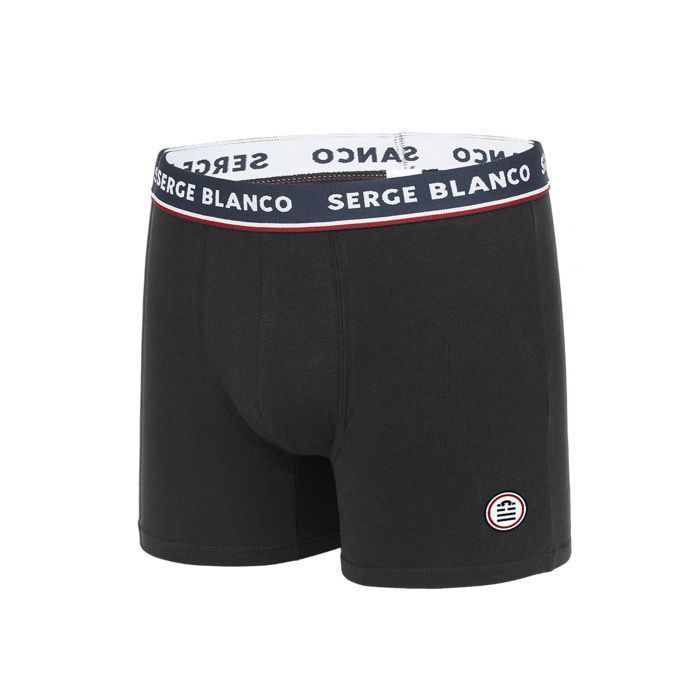 Serge Blanco Men's Boxer Shorts - Black (Pack of 4)
