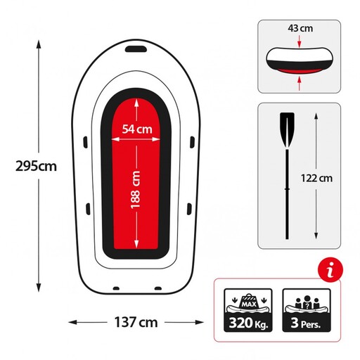 Ponton Intex Challenger 3 z wiosłami 295x137x43 cm