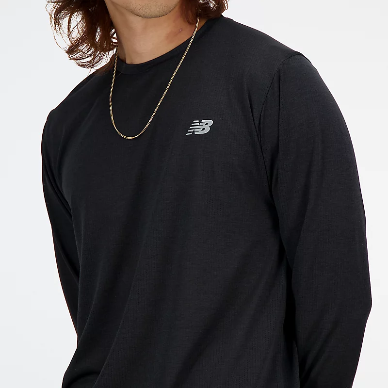 Heren T-shirt met lange mouwen voor sport - Zwart