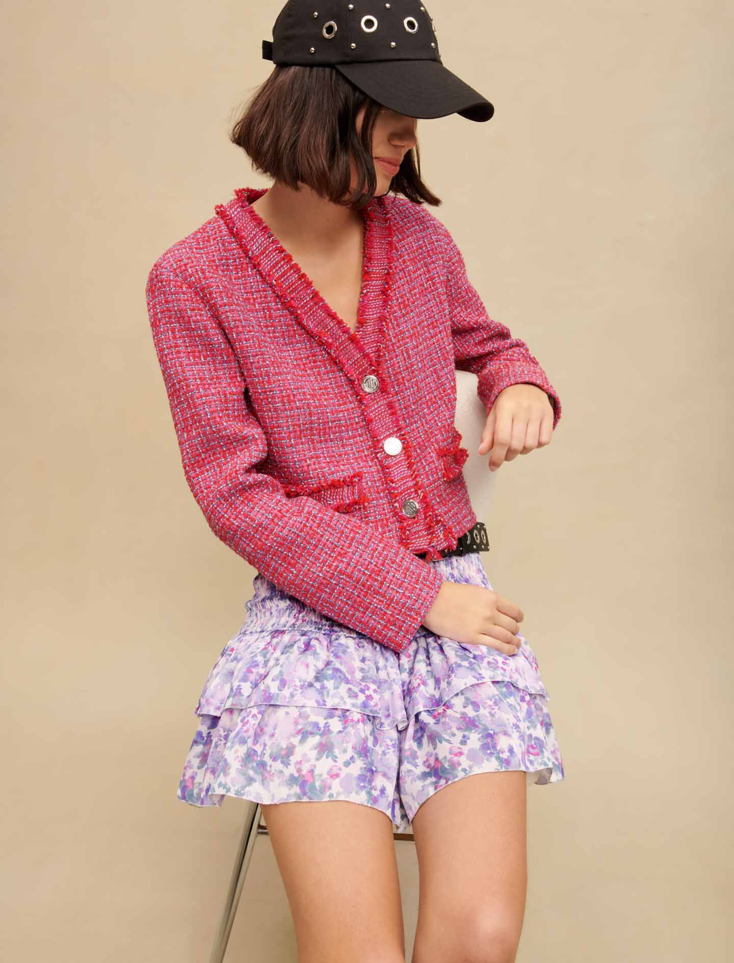 Geplooide rok met bloemenprint - Fleurs bouvard