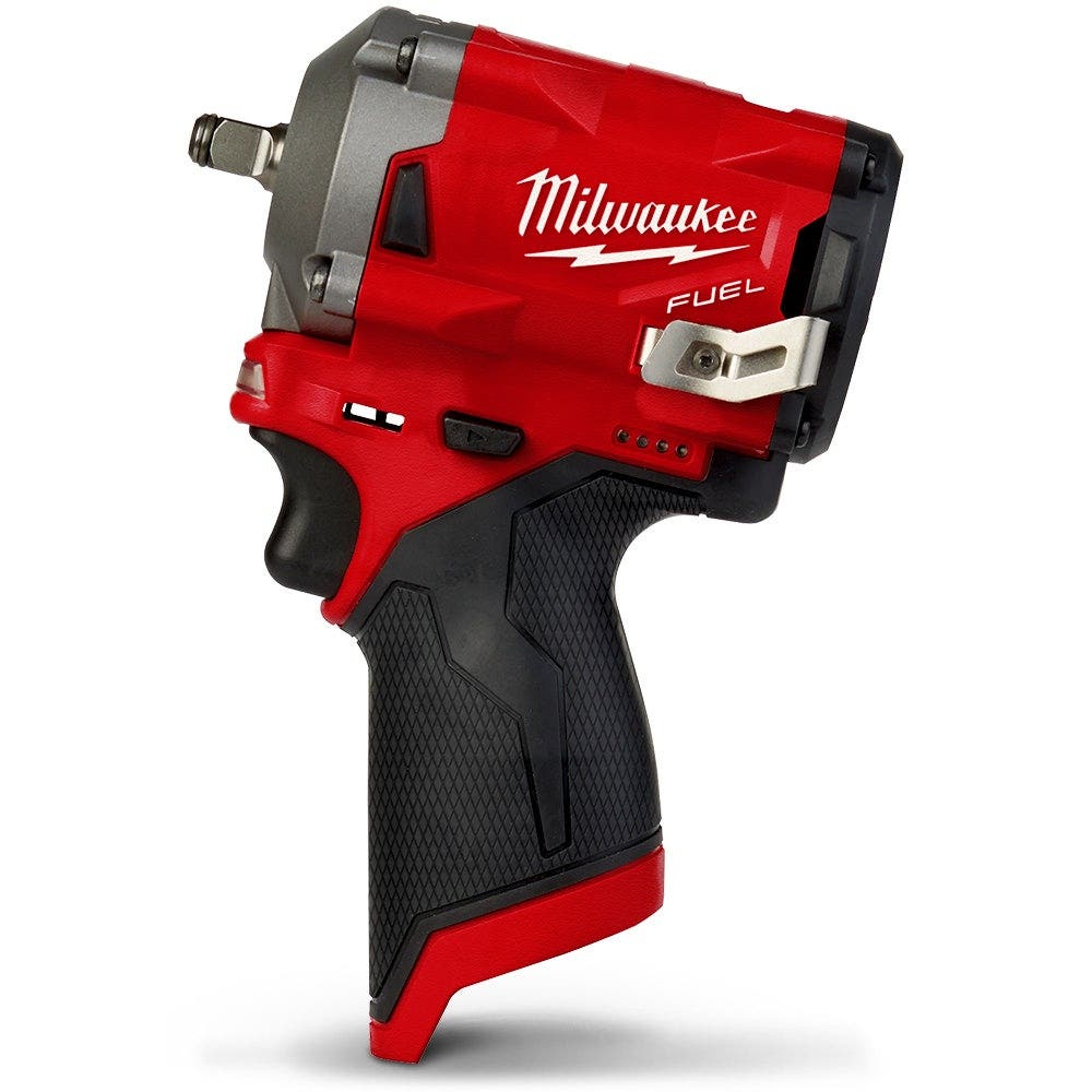 Jogo de Chaves de Impacto Milwaukee 12V FUEL™ 2 x 2.0AH com Haste Curta de 3/8