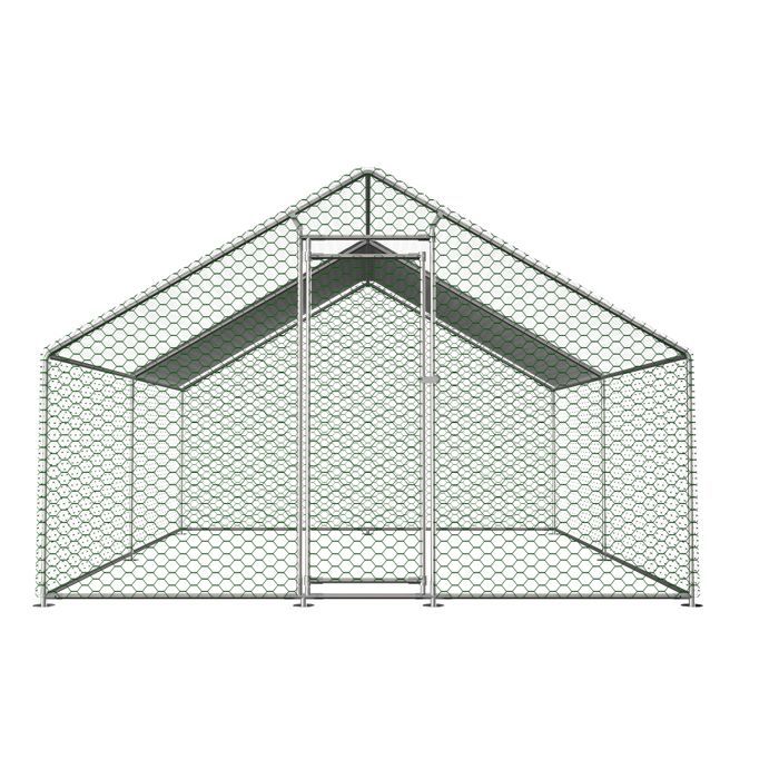 Enclos poulailler 12m² parc grillagé 3x4x2m avec serrure de sécurité et tissu PE imperméable, pour poulets,lapins et petits animaul