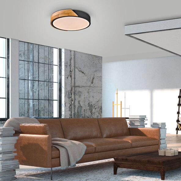 BILA LED ceiling light, Ø 32 cm, black
