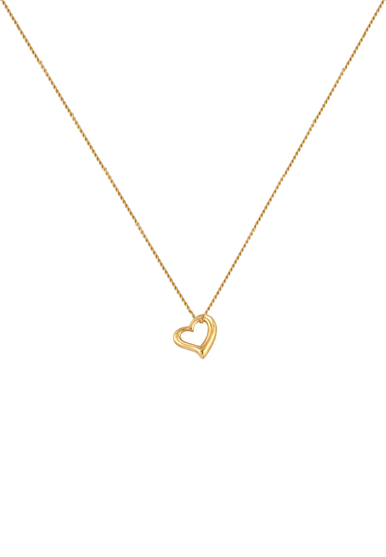 Elli Pendentif Coeur de Femme Basic Cut Out Romantique en Argent Sterling 925