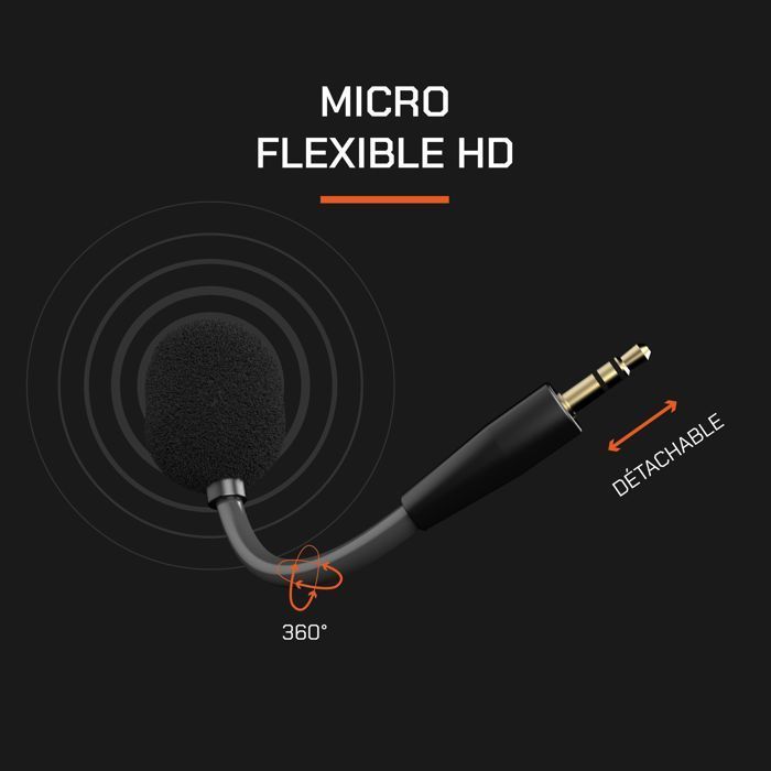 Wireless gaming headset - NOVA GAMING - Atlas - Detachable microphone - RGB LED - Black