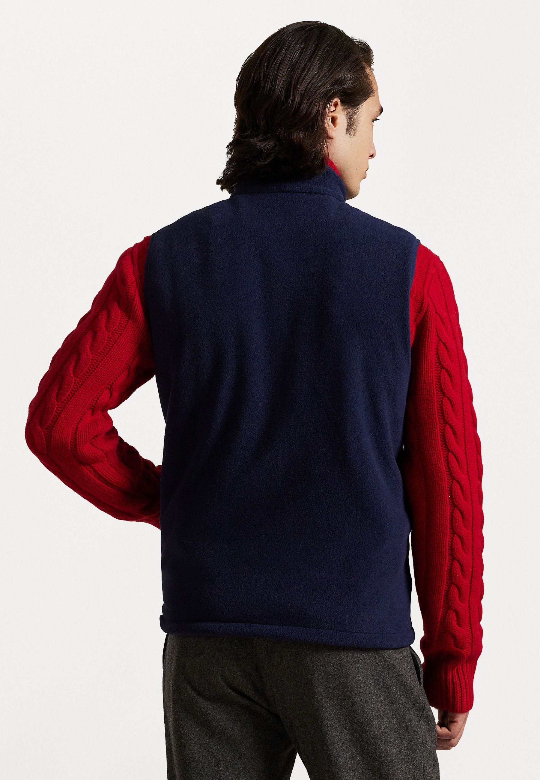 Gilet sans manches à col montant en polaire brossée Polo Ralph Lauren - Bleu marine croisière