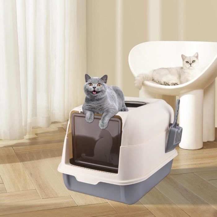 JEOBEST Kattenbak - Gesloten kattenbak 36*51*34cm - Grijs - Middelgroot - Zelfmontage vereist
