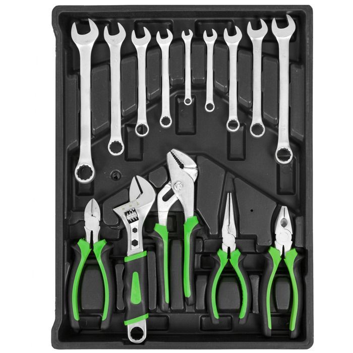 Toolbox - TECTAKE - GÉRARD 899-piece plastic toolbox on 4 levels - Black