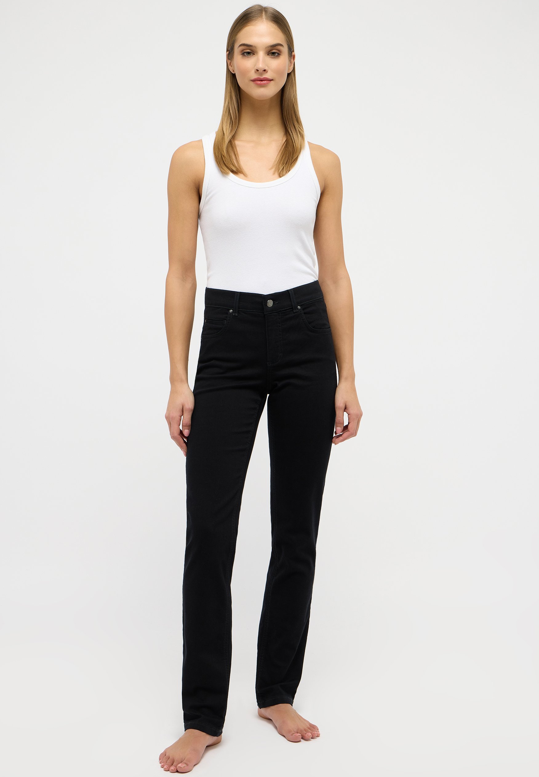 Jeans slim fit Angels con etichetta applicata - neri