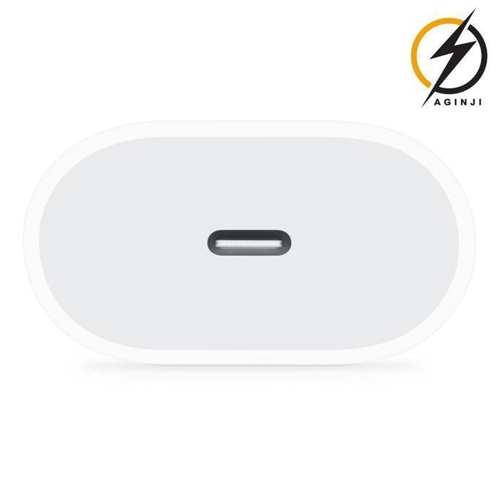Caricabatterie rapido da 20 W + cavo da USB-C a USB-C da 1 m per iPhone 15/ iPhone 16/ iPhone 17 | Aginji® Store Francia