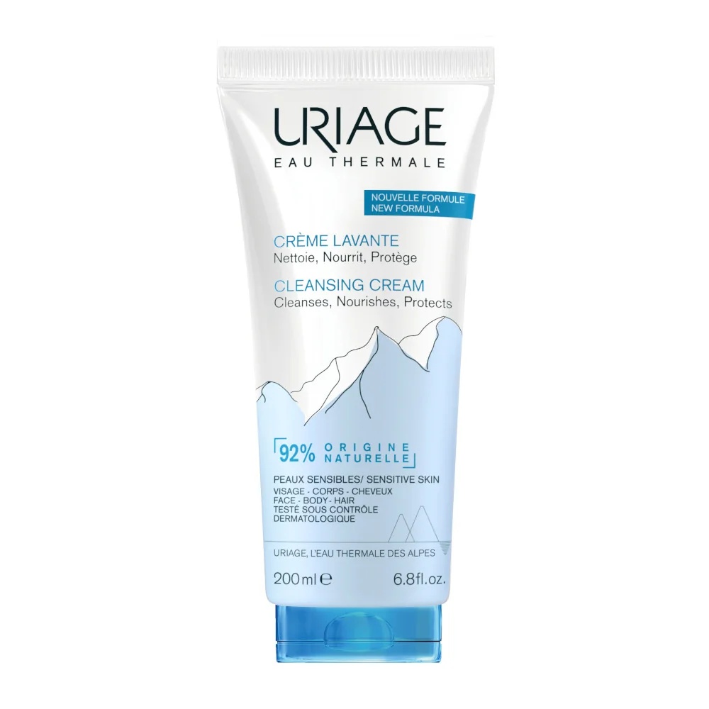 URIAGE Uriage Eau Thermale Reinigingscrème voor gezicht, lichaam en haar 200 ml. Geschikt voor alle huidtypen.