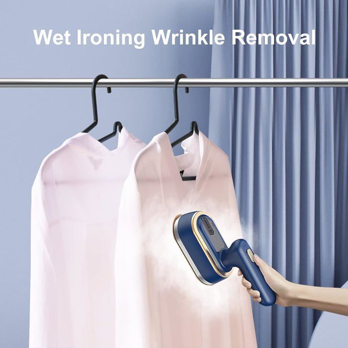 Garment Steamer, Clothes Steamer, Steam Iron, Wet and Dry Ironing - Mini 17.5cm, Vintage Blue