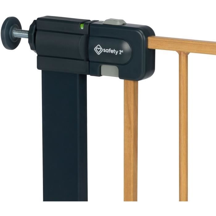 SAFETY 1st Cancelletto di sicurezza per bambini Easy Close con effetto legno, 73-80 cm - montaggio a pressione, senza viti o forature - (max. 136 cm)