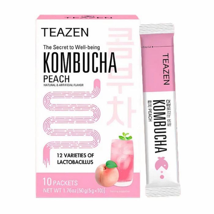 Paquete mensual de kombucha de durazno: 3 cajas TEAZEN TZ-PKOPEHx3
