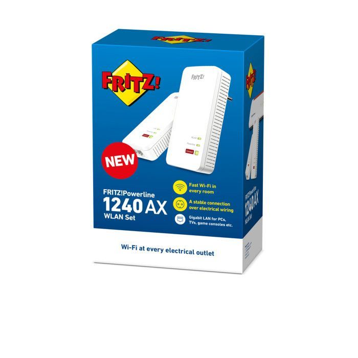 AVM Fritz!Powerline 1240 AX WLAN Set - Wi-Fi 6 - 1200 Mbps