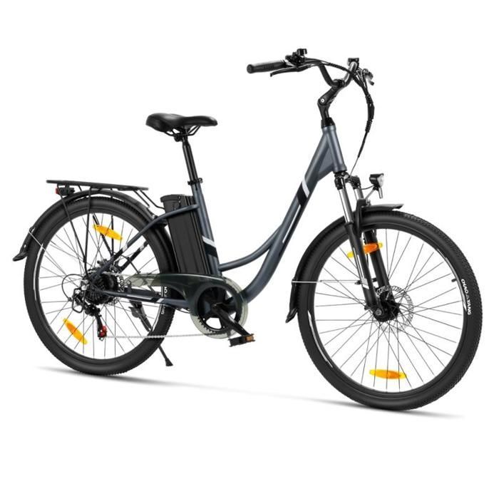 Vélo de Ville Électrique Touroll B1 - Moteur 250W -Batterie 15,6 Ah - Vitesse Max 25 km/h - Shimano 7 Vitesses - Pneu 26 x 1.95
