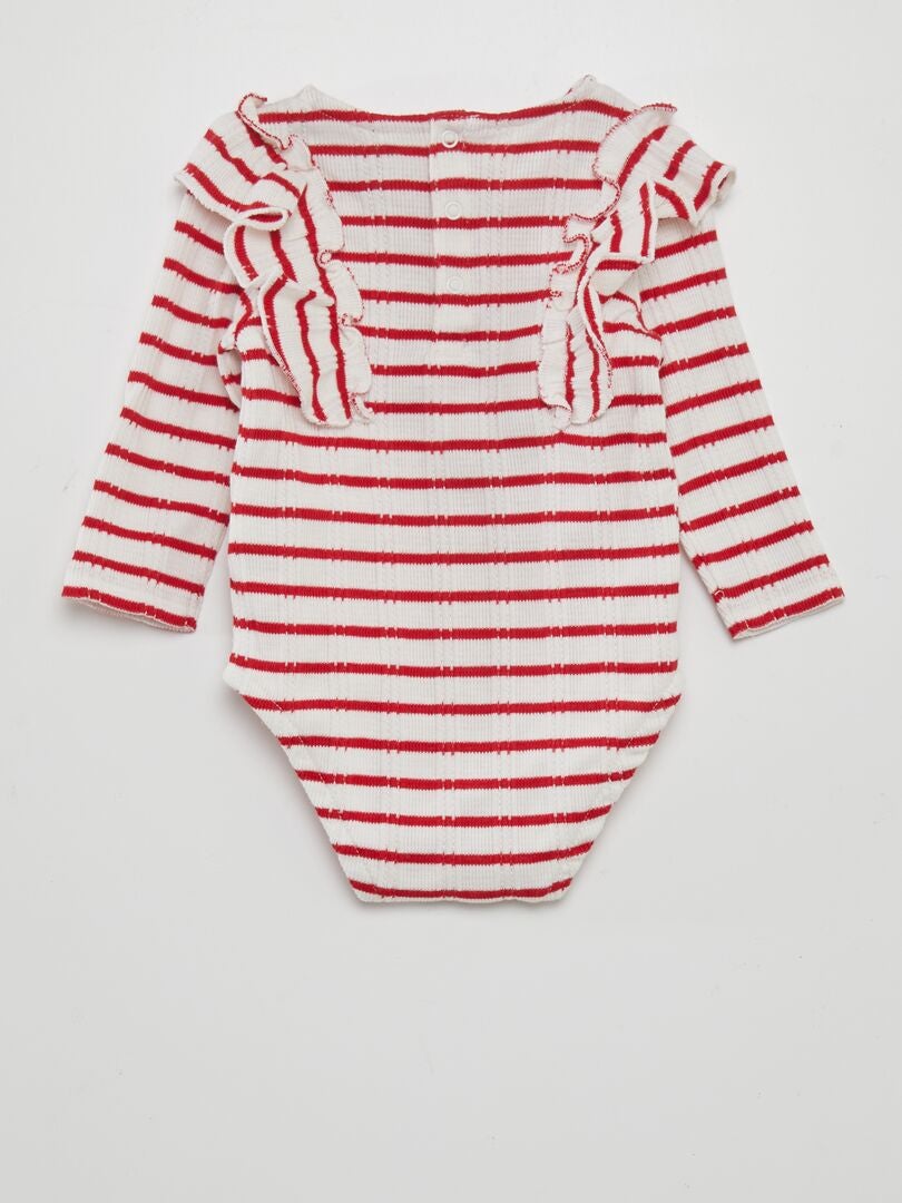 Body com bordado inglês - VERMELHO