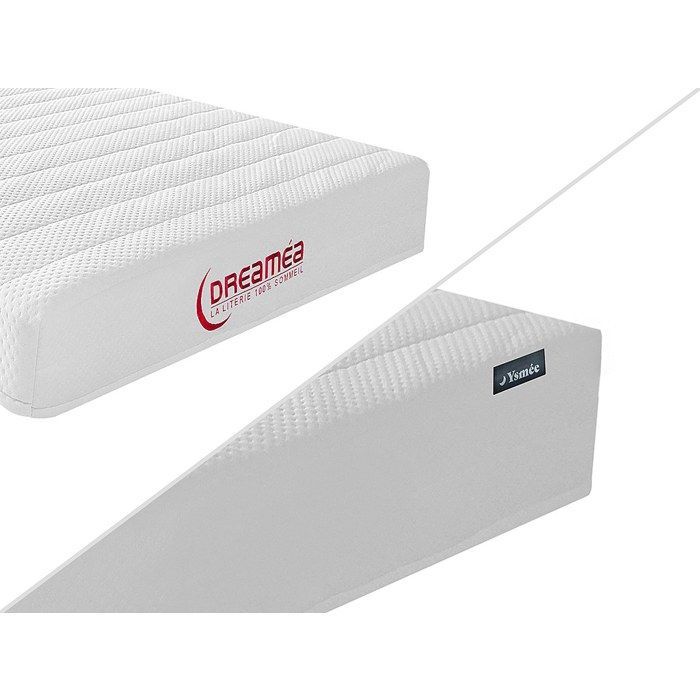 Cama eléctrica de relajación con base de láminas y colchón de látex confort - 2 x 70 x 190 cm - Light Natural - ETHER by YSMÉE