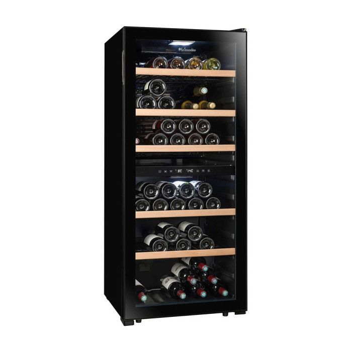 La Sommelière LS102DZBLACK Wine Cellar – 102 bottles – dual zone 5-18°C – Vinotag connected – UV-protected door – All Black design