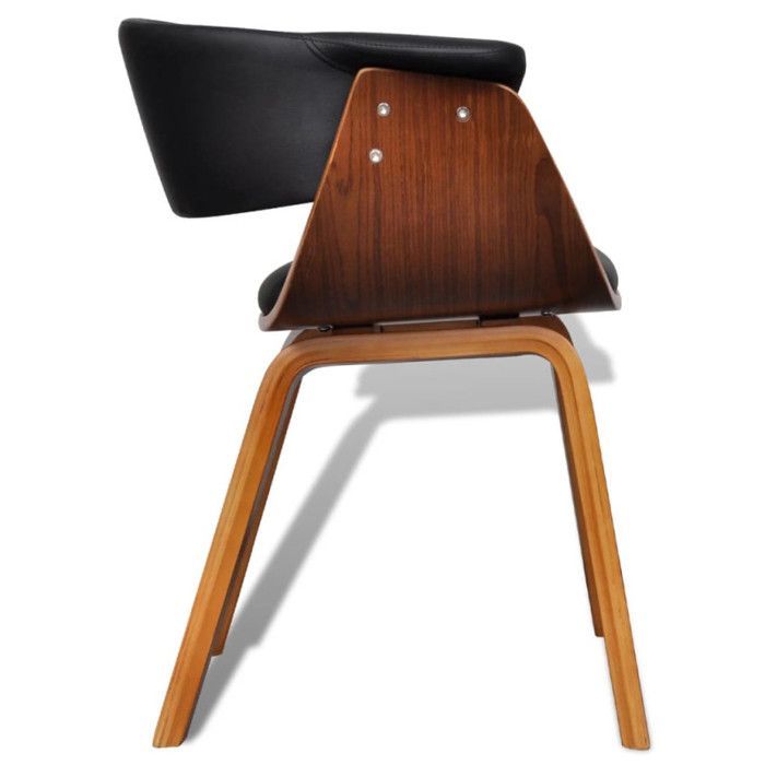 vidaXL Chaise de salle à manger Bois courbé et similicuir