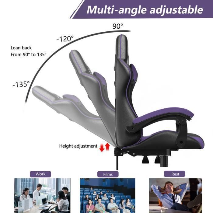 Office Chair - Rattantree Gaming Chair - Adjustable Racing Gaming Office Chair - with cushion and reclining backrest -