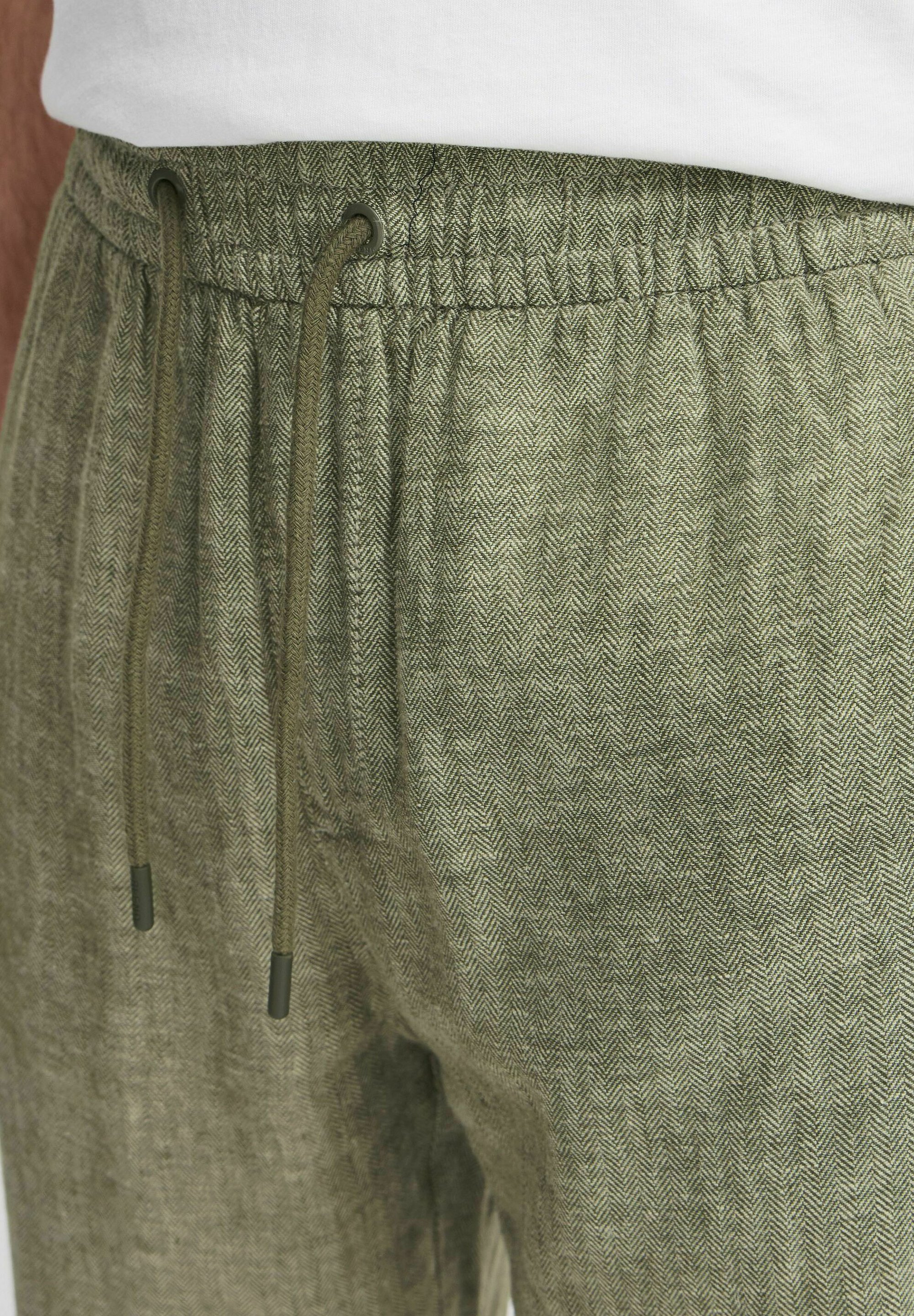Mélange de lin BHMORGAN - Pantalon - olive nuit