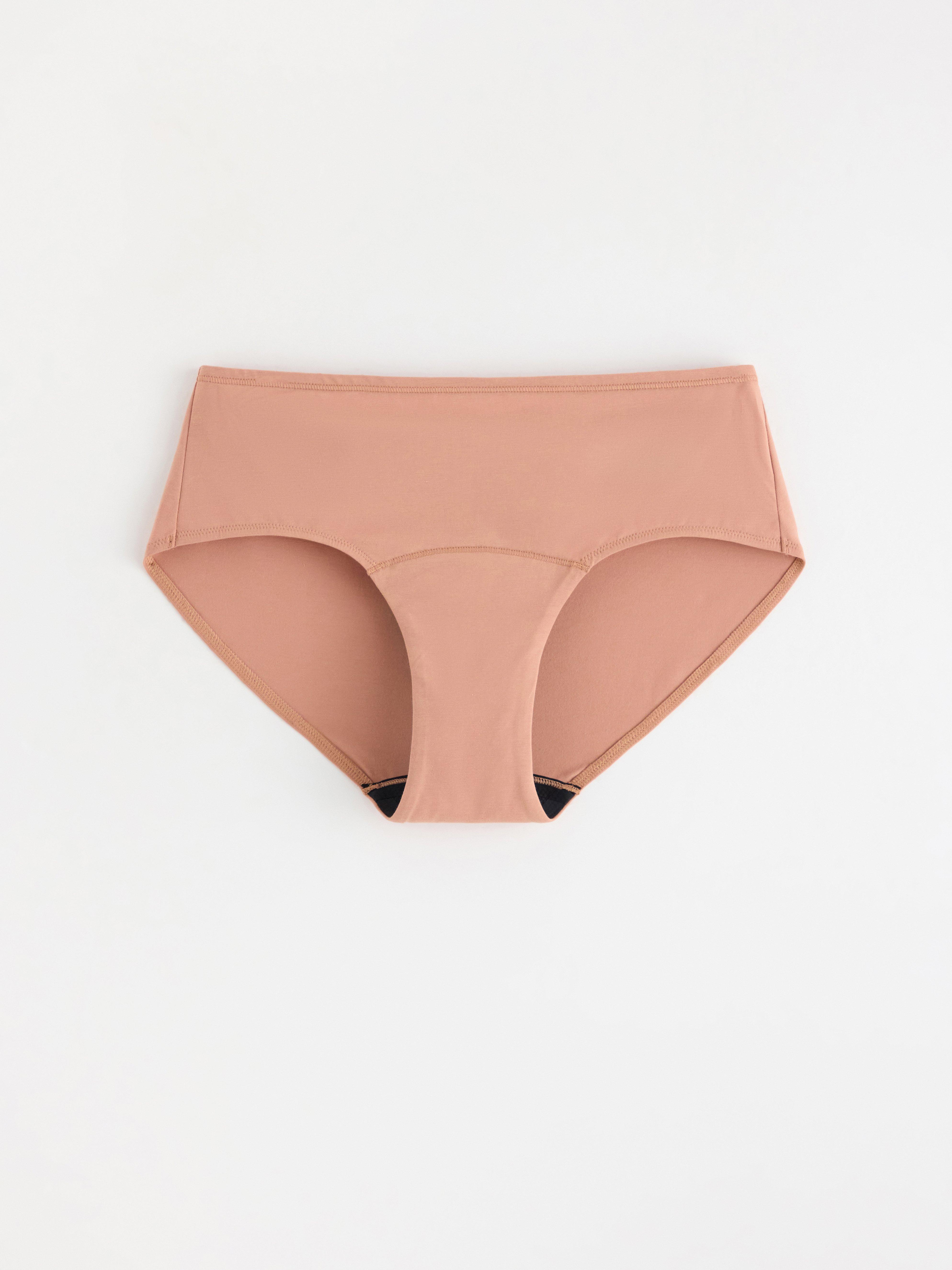 Culotte gainante à absorption moyenne – taille basse – Female Engineering Beige foncé