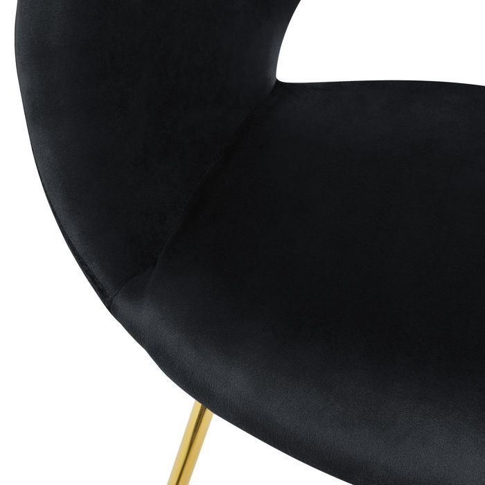 ML-Design Set van 2 zwarte fluwelen eetkamerstoelen met gewatteerde zitting, fauteuil voor eettafel, make-upkamer, woonkamer, keuken