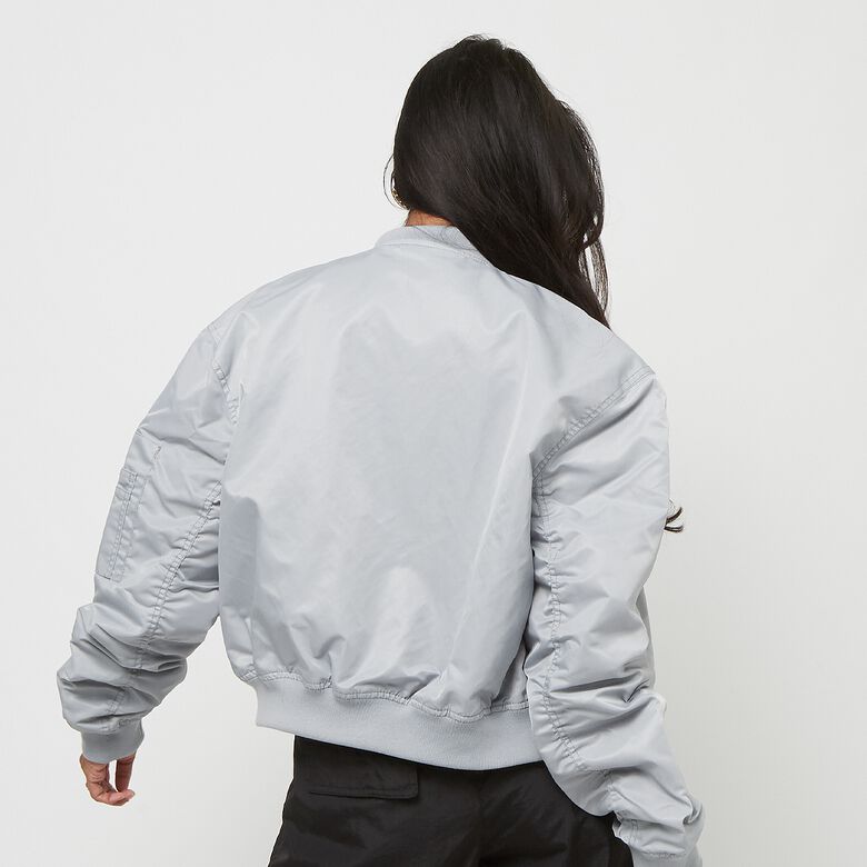 Gewatteerde cropped bomberjas met klein logo