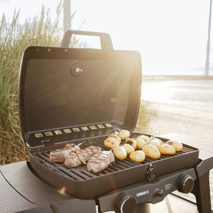 Urban II Pro draagbare gasbarbecue – ENDERS BY FAVEX – 2 branders – 4,4 kW – Gietijzeren roosters – Tuin, terras, camping