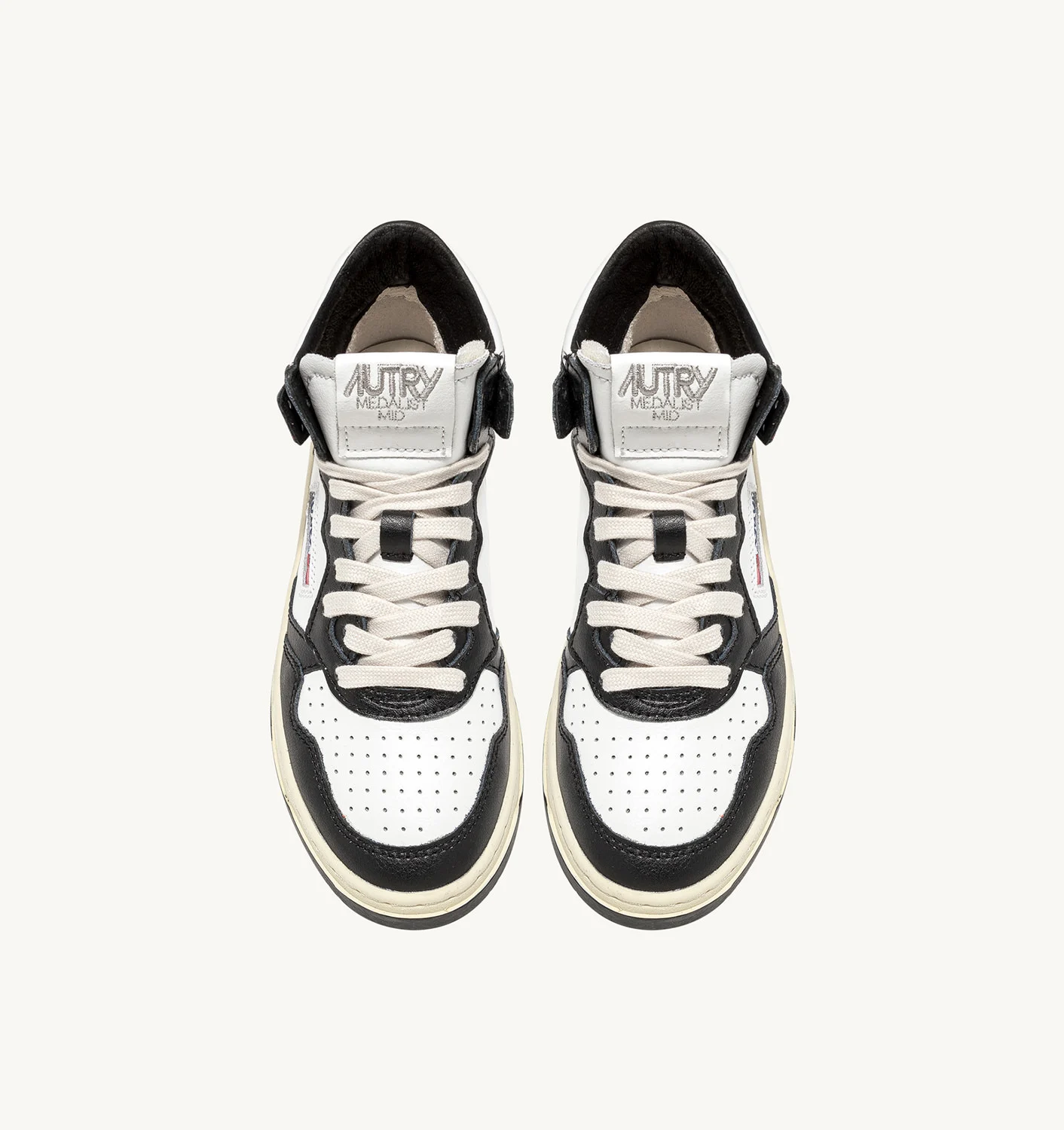 Adidași Medalist Mid din piele în două culori, alb-negru