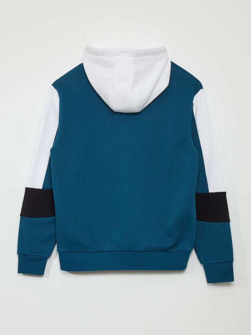 Hoodie met kleurblokken - BLAUW