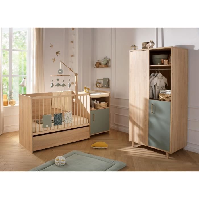 Cama convertible - 120 x 60 cm - Se convierte a 90 x 190 cm - CHARLIE - SAUTHON - Salvia