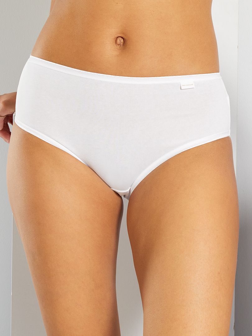 Conjunto de 3 calcinhas midi 'Sans Complexe' - brancas