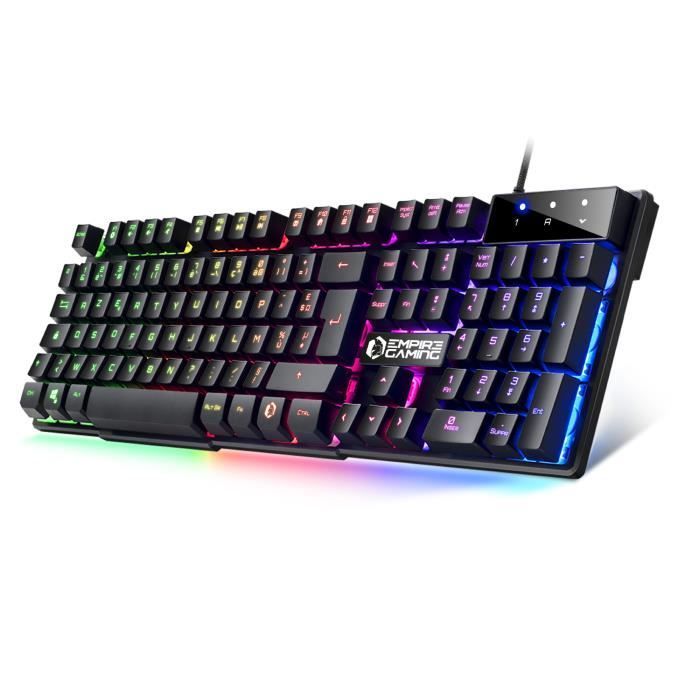 Clavier Gamer - EMPIRE GAMING - K300 - AZERTY - Rétroéclairage LED RGB - Anti-Ghosting - 105 Touches