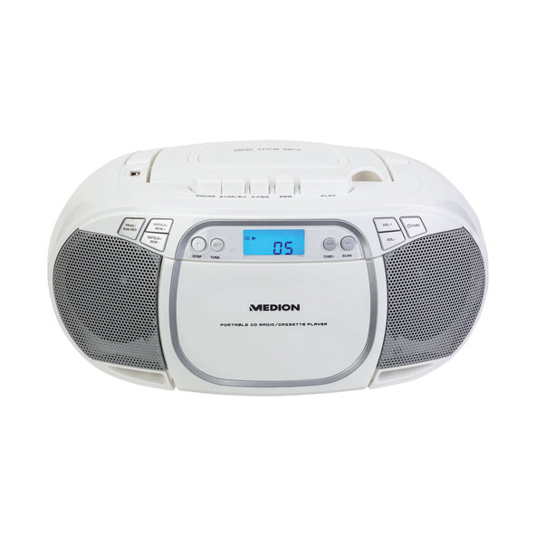 CD/MP3-kassettspiller E66476 (MD44176), hvit