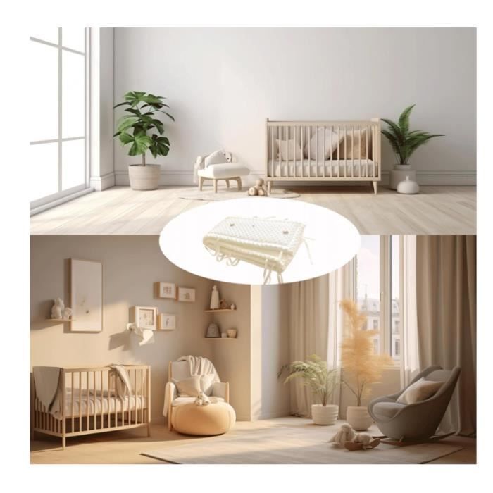 Breathable, Soft, Breathable Baby Crib Bumper 60x120cm, Easy to Install, Baby Boy Crib Bumper for Baby Crib, 150x28cm-yd