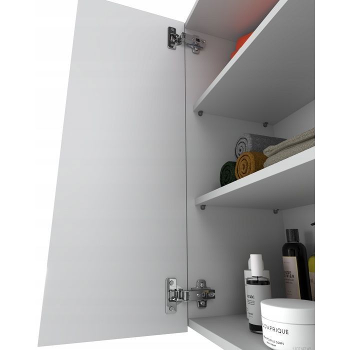 Wall-mounted bathroom cabinet - Storage unit for laundry and washing machines, matte and glossy finish, 60x80x30 cm