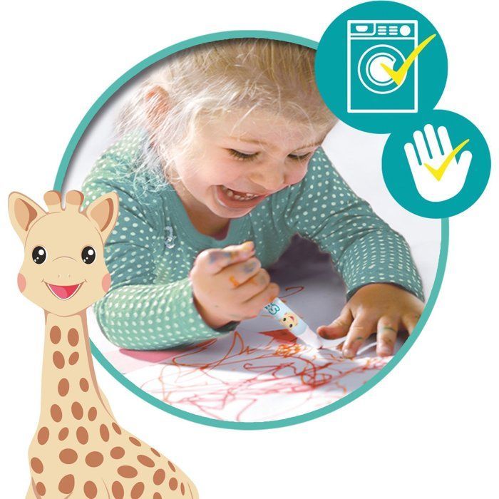 SES Creative - Mi primer bebé - Sophie la Jirafa - Rotuladores para bebés - Pintura para bebés - Primer crayón - Pintura al agua para bebés